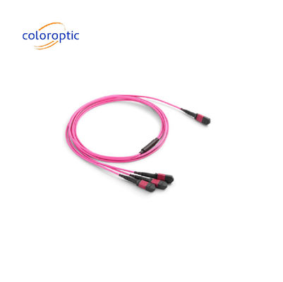 MTP / MPO Multimode Single Mode Fiber Patch Cable 40G / 100G Compatível com OM3 / OM4