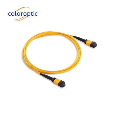 MTP / MPO Cable Trunk de Fibra Óptica Amarelo Para Aplicações 40G / 100G