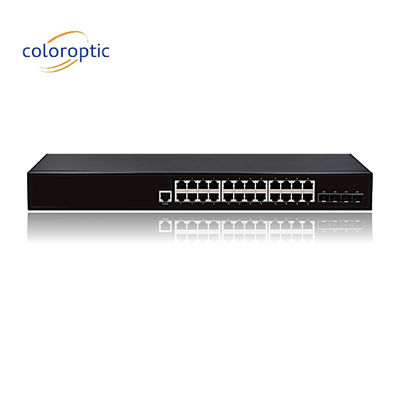 Camada 2 Interruptor Ethernet POE inteligente com 24 portas 10/100/1000M Portas SFP 4GE