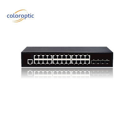 3 camadas 24 portas Core Network Switch 10/100/1000M 4*GE SFP Ethernet Uplink