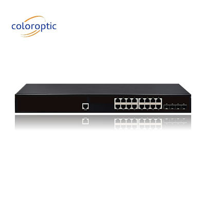 IEEE802.3 Camada 2 POE Switch 16 4GE Portos SFP 10/100/1000M 1 Console Auto MDI/MDIX