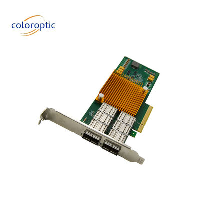 Cartão de rede Pcie de duas portas 25G NIC óptico Adaptador de autocarro PCI Express 2.0