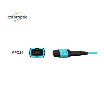 Modo de fibra de 12 núcleos MPO Patch Cord OM3 G652D Durabilidade Mais de 1000 vezes