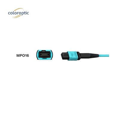 Fibra de grau G652D MPO cordão de remendo com polir conector de PC Aqua Jacket