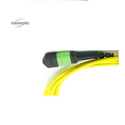 OM3 MPO Patch Cord 12 Core Aqua Fiber Optic Connector para rede eficiente