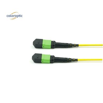 Cordão de remendo de modo único óptico passivo MPO-12 / APC-A-MPO12 / APC