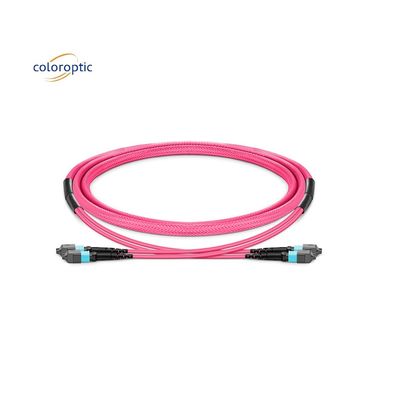 1m Multi Fiber Push On MPO Patch Cord com PVC Jacket Aqua Color