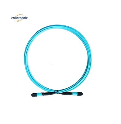 Fibra de grau G652D MPO cordão de remendo com polir conector de PC Aqua Jacket
