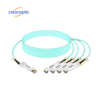 AOC Ethernet Fibra Óptica Cable Breakout 400G QSFP-DD para 4*100G QSFP28