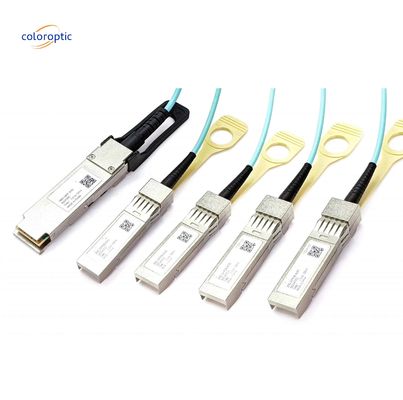 InfiniBand e Ethernet Cable Óptico Ativo 100G QSFP28 Breakout para 4xSFP28 AOC