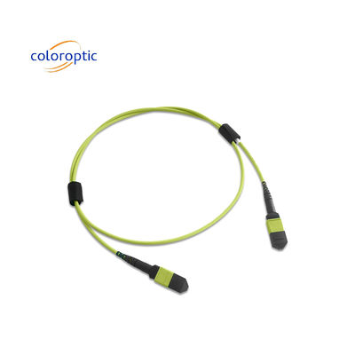 Multifibra MPO Patch Cord PVC Jacket 12 Core OM5 Female To Female Connector PC Polishing