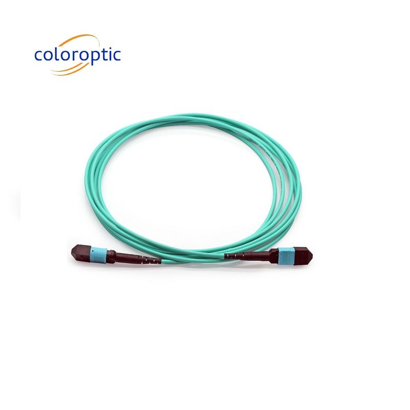 MTP MTP Fêmea a Fêmea Cordão de Parche de Fibra Óptica OM3 100 / 400G PVC / LSZH