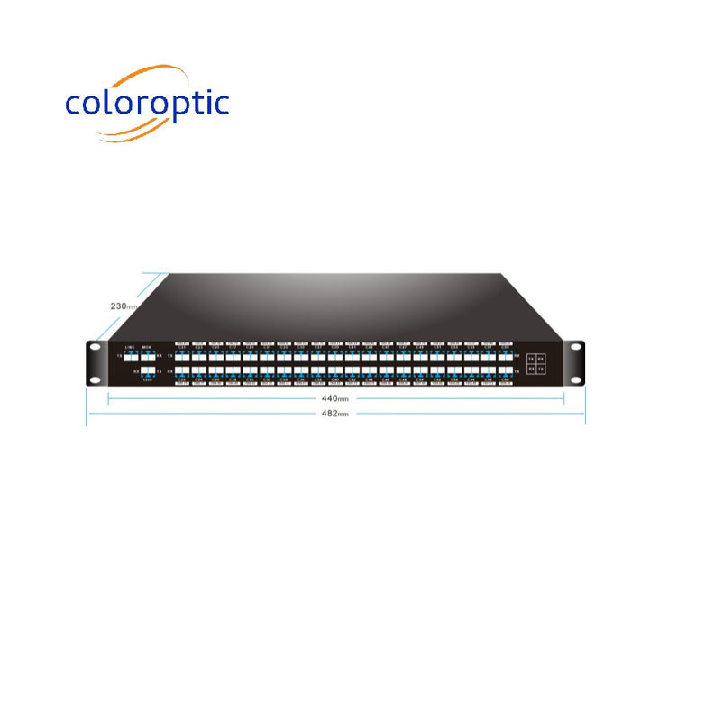 Dual Fiber WDM 40CH C21-C60 Dwdm Mux Demux passivo com porta de 1310nm