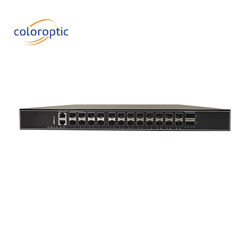 Camada 3 24 Port Gigabit Core Network Switch com 24*10GE 2*100GE Portes