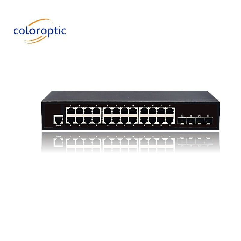 3 camadas 24 portas Core Network Switch 10/100/1000M 4*GE SFP Ethernet Uplink