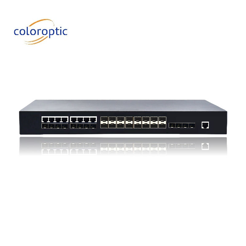 Comutadores Poe de 2 camadas com 16 portas SFP 8 COMBO 4 10GE suportam comutação de velocidade de fio