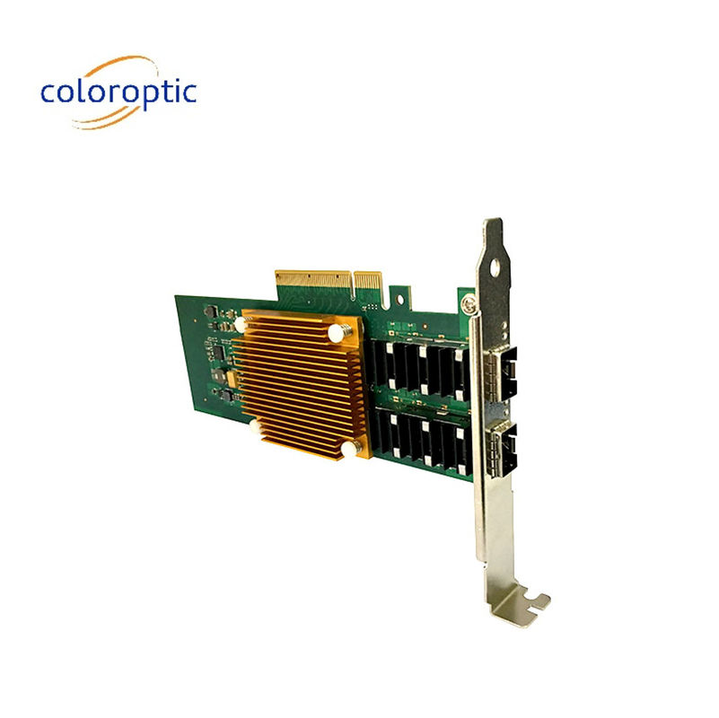 Cartão de rede Pcie de duas portas 25G NIC óptico Adaptador de autocarro PCI Express 2.0