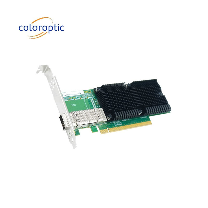 Adaptador de cartão de Ethernet PCIe X16 de rede de porta única QSFP28 100G Intel E810
