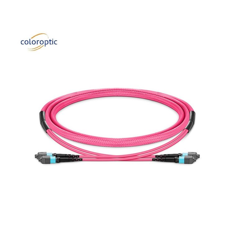 1m Multi Fiber Push On MPO Patch Cord com PVC Jacket Aqua Color