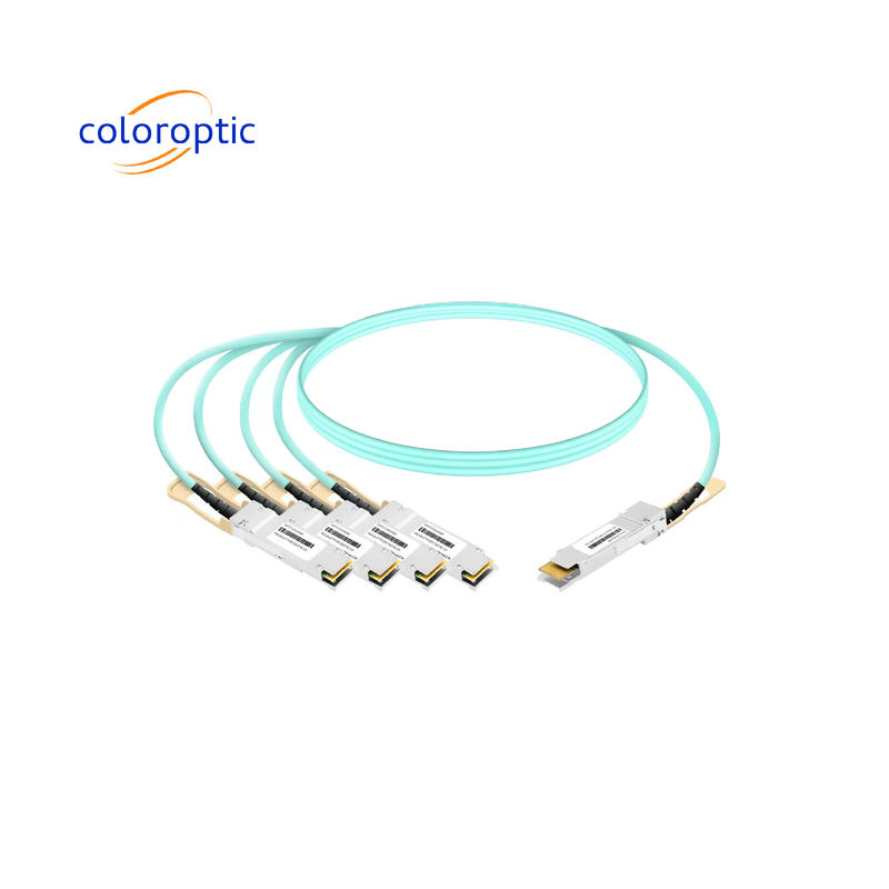 Cable DAC de liga de alumínio AOC 40G QSFP+ a 4 x10G SFP+ para ligações Ethernet